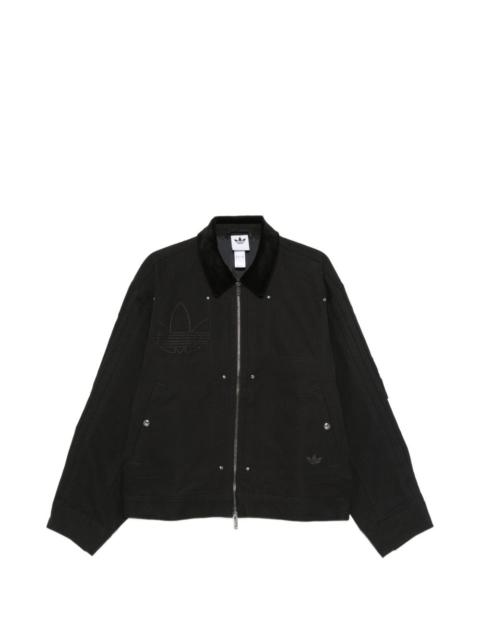 adidas Premium Essentials corduroy-collar logo-embroidered bomber jacket