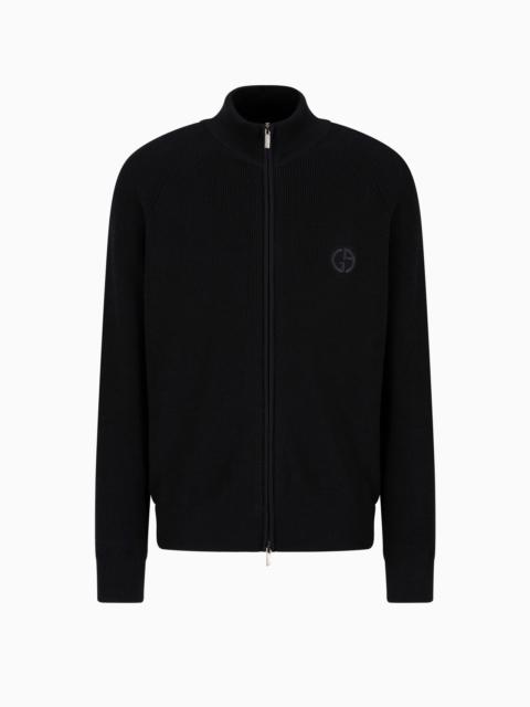 GIORGIO ARMANI Virgin-wool, zip-up cardigan