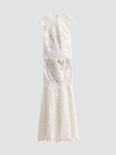 SIMKHAI Women's Eloisa Floral-Embroidered Mesh Gown - White