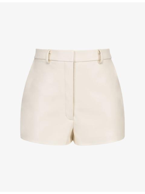 House of CB Naya High-Rise Vegan-Leather Shorts
