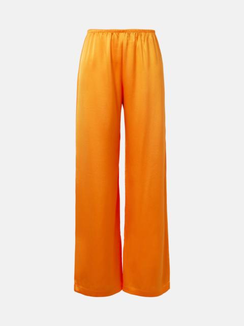 LESET Barb satin wide-leg pants