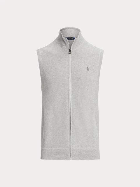 Polo Ralph Lauren Mesh-Knit Cotton Full-Zip Sweater Vest