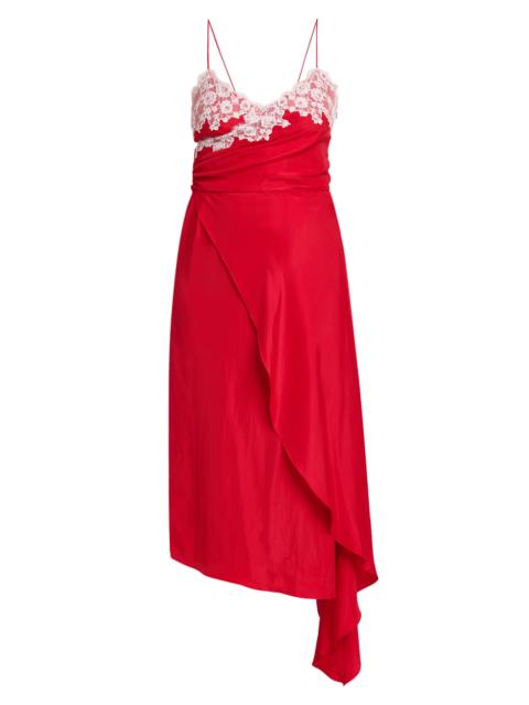 Moschino Women's Lace & Satin Wrap-Style Dress - Red