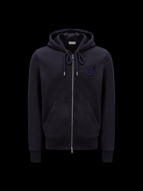 Moncler Monogram Zip-Up Hoodie - Hvit