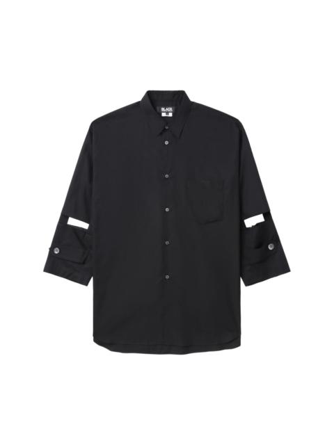 cut-out cotton-poplin shirt