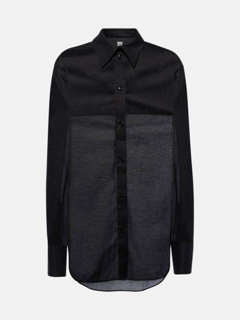 Oversized cotton-blend shirt