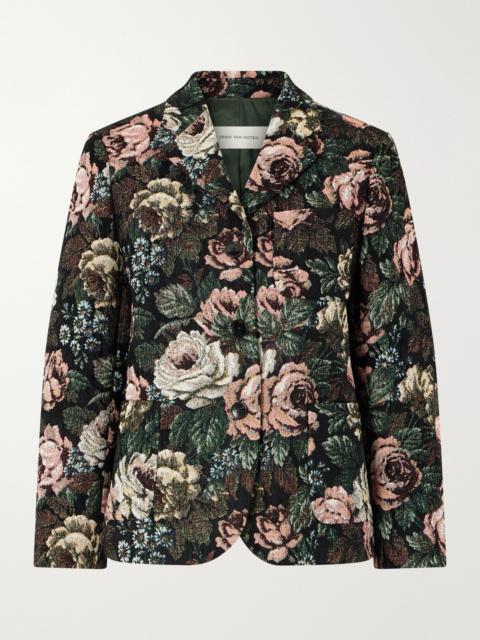 Dries Van Noten Floral-jacquard chenille jacket Multi