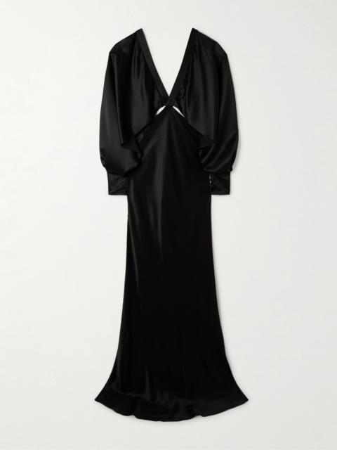 SAINT LAURENT Silk-satin gown Black