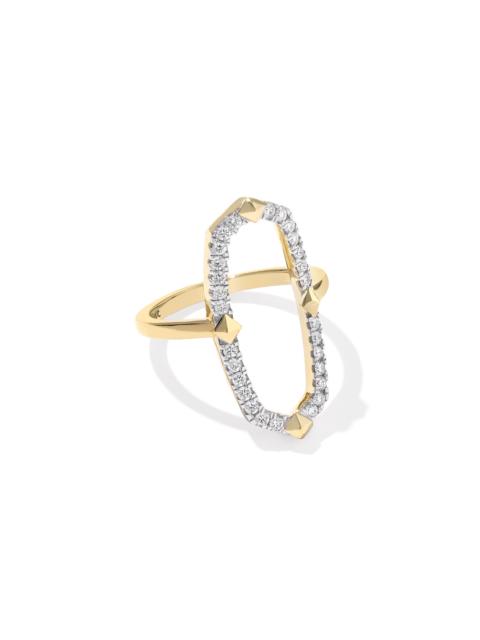 KENDRA SCOTT 0.36 ct Lab Grown White Diamond Astrid 14k Yellow Gold Open Frame Ring