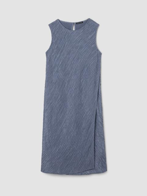 EILEEN FISHER Textured Silk Jacquard Wrap Dress