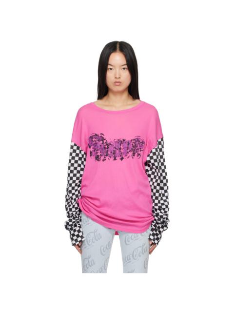 ERL Pink Printed Long Sleeve T-Shirt