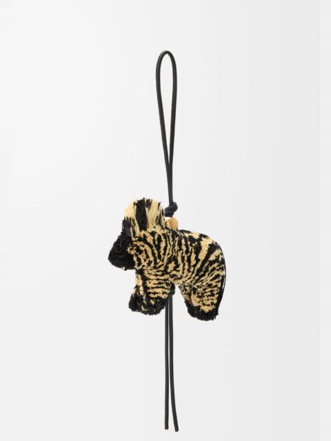 Loewe Zebra charm in raffia and calfskin