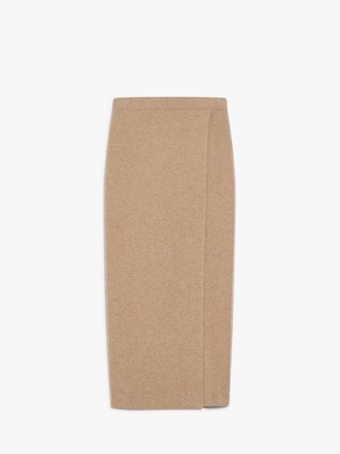 Max Mara UMBRIA Straight wool and cashmere skirt