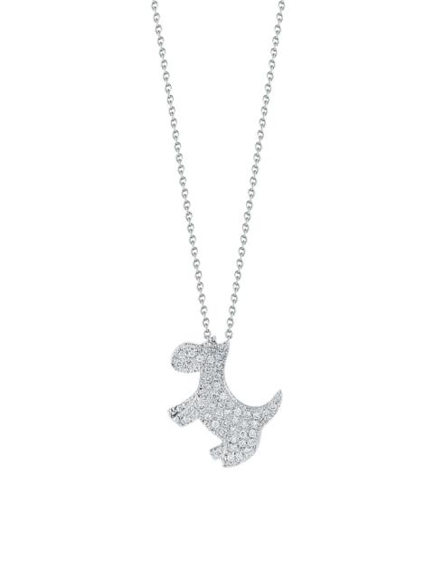 ROBERTO COIN Women's Tiny Treasures 18K White Gold & 0.21 TCW Diamond Scotty Dog Pendant Necklace