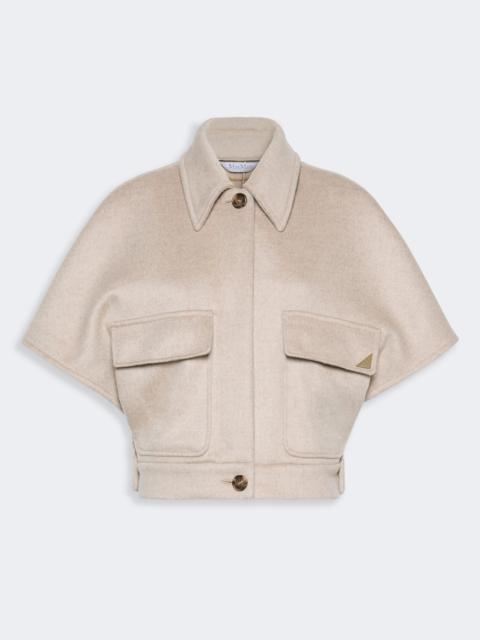 Max Mara DREAM Boxy cape in cashmere drap - STONE
