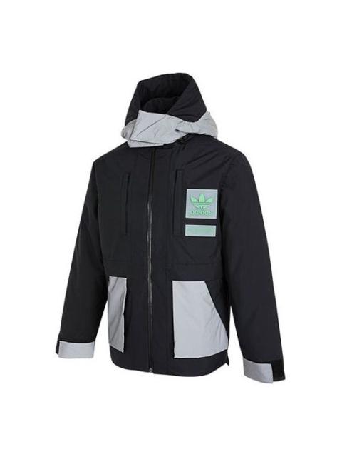 adidas originals Innov Fab Downj Casual Stay Warm Sports hooded down Jacket Black H66017