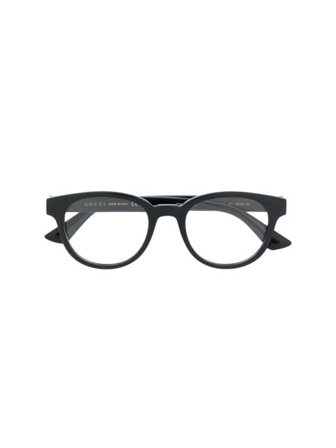 GUCCI logo plaque soft round-frame glasses
