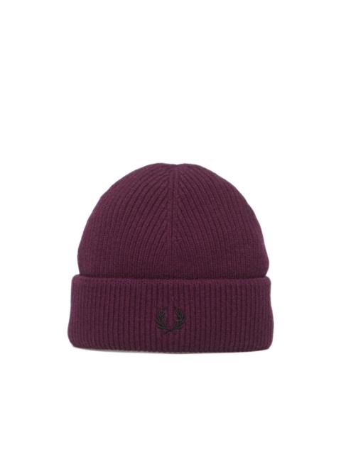 Fred Perry ribbed-knit wool beanie hat
