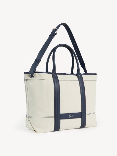 KENZO 'KENZO Utility' reversible large tote bag in canvas and leather