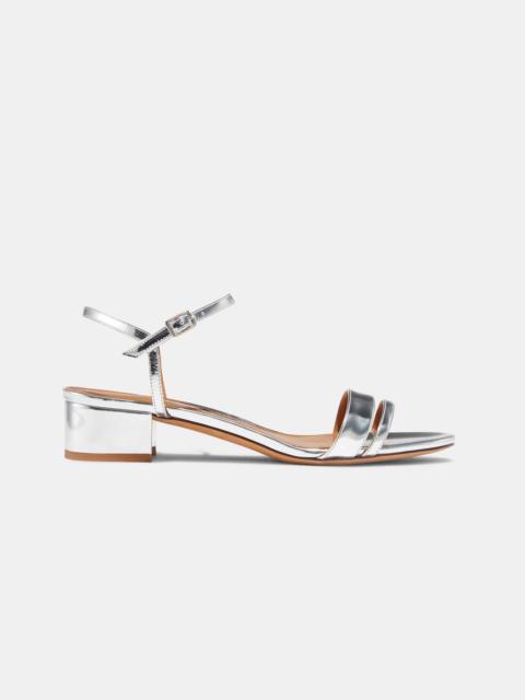 Emme Parsons SIMPLE BLOCK HEEL IN MIRRORED SILVER METALLIC