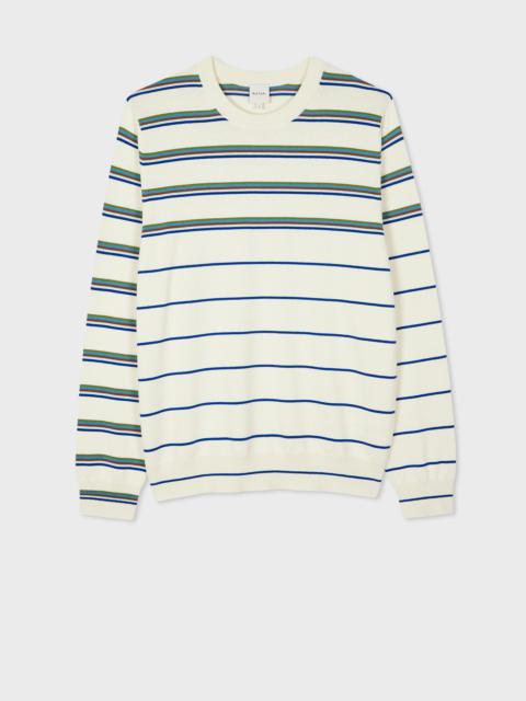 Paul Smith Ecru Stripe Silk-Blend Sweater