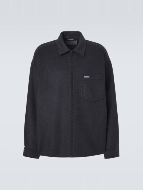 BALENCIAGA Wool-blend zip-up overshirt