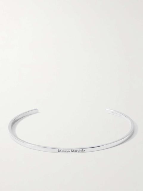 Maison Margiela Logo-Engraved Silver-Tone Cuff