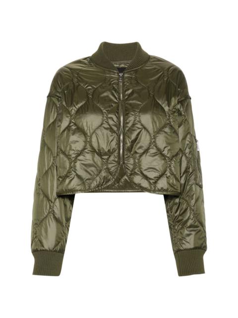 cropped quilted bomber jacket