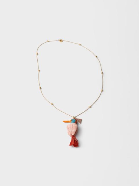 Prada Metal and crochet necklace