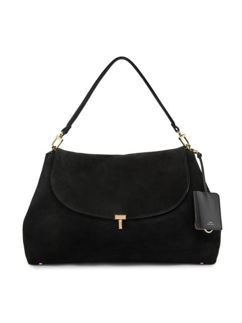 TOTEME Women's T-Lock Suede Satchel - Black
