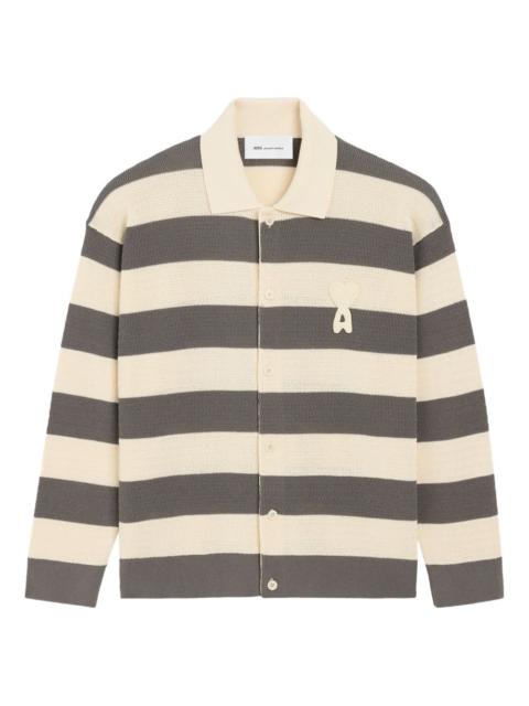 AMI Paris and brown cotton Ami De Coeur cardigan