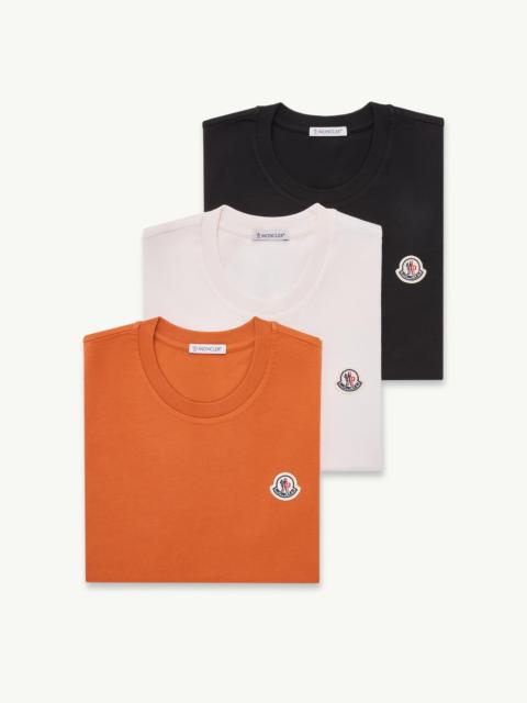 Moncler Logo Patch Cotton T-Shirt (Pack of Three)
