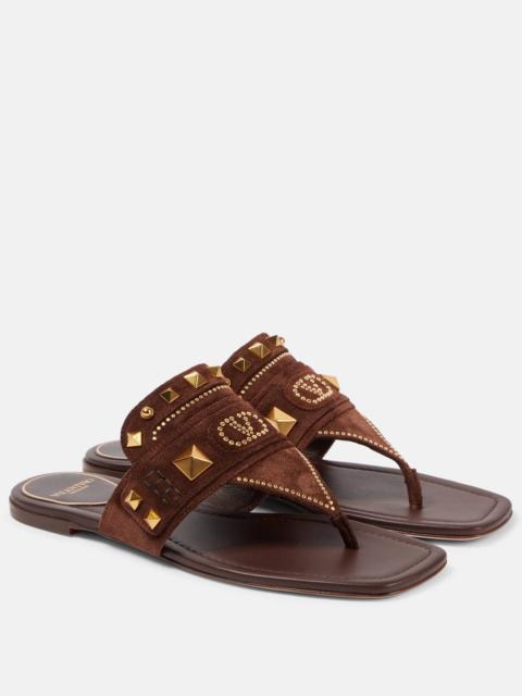 Valentino Plaster Caster studded suede thong sandals