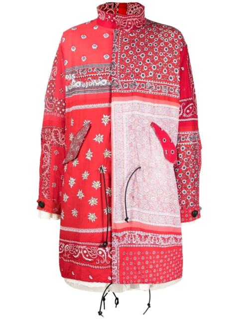 Children of the Discordance bandana-print funnel neck coat