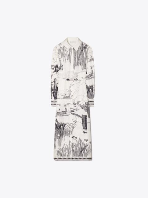 TORY BURCH Printed Silk Shirtdress