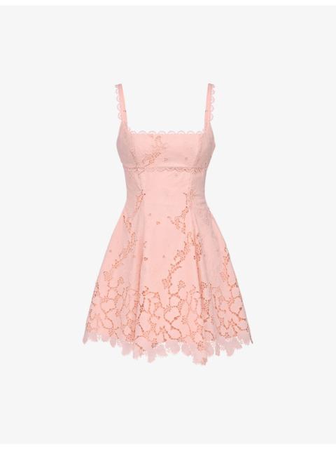 House of CB Isla Floral-Pattern Woven Mini Dress