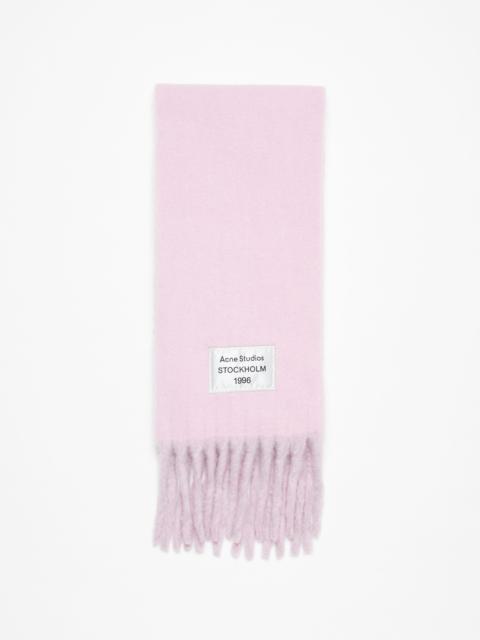 Fringed scarf logo label - Pink/lilac