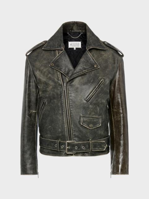 Maison Margiela Distressed Leather Biker Jacket