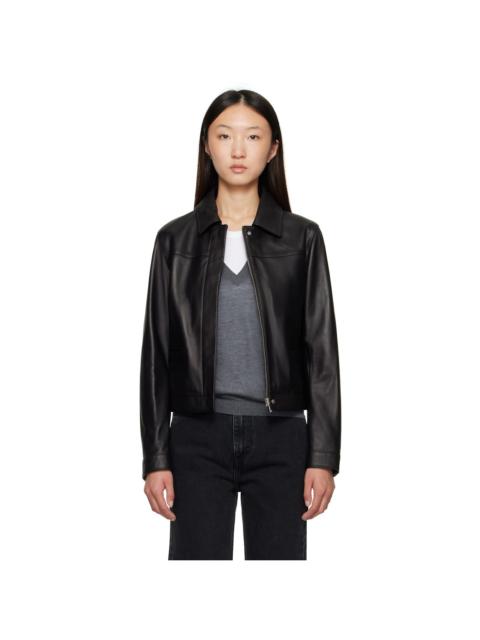 Loulou de Saison Black Ascot Leather Jacket
