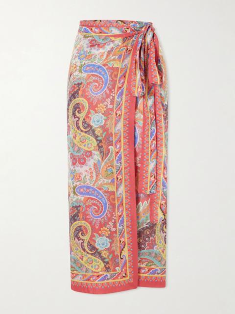Etro Paisley-print voile cover-up Burgundy