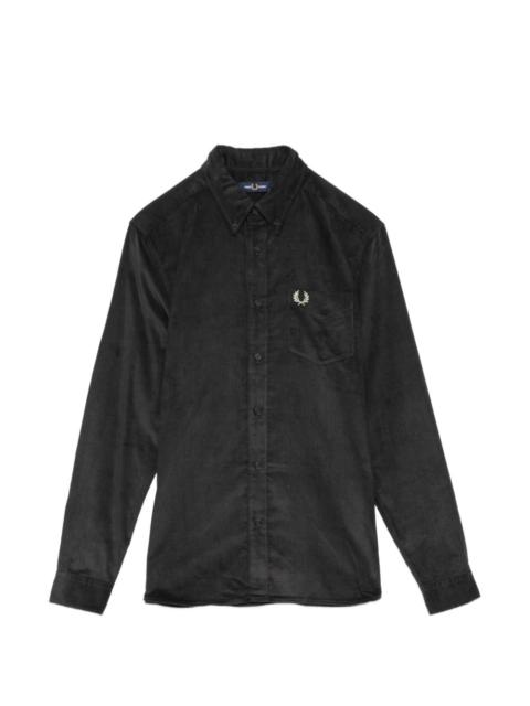 Fred Perry logo-embroidered corduroy shirt