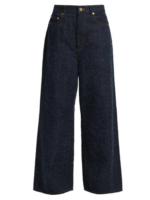 GANNI Women's Tweed Denim Baggy Jeans - Rinse