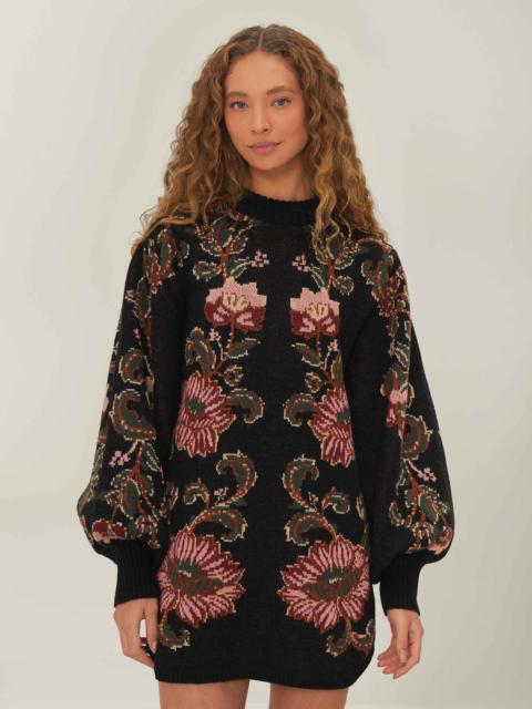 FARM RIO Black Ravenala Knit Mini Dress