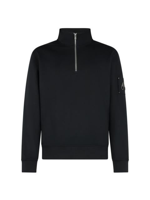 MOOSE KNUCKLES Men's Icon Sportswear Hartsfield Cotton Pullover Top - Black