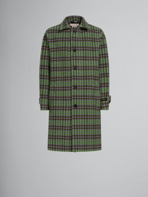 Marni WOOL COAT WITH WAVY CHECK PATTERN