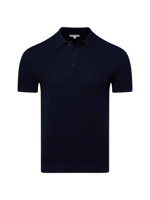 onia Men's Textured Knit Polo Shirt - Deep Navy