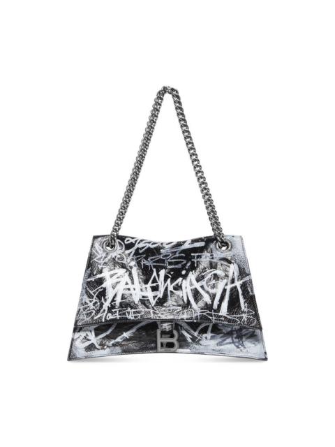 BALENCIAGA crush medium chain bag graffiti