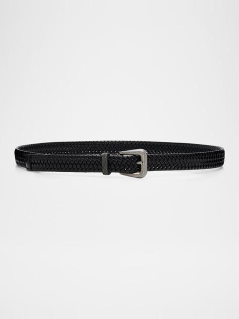 Brunello Cucinelli Woven Leather Belt