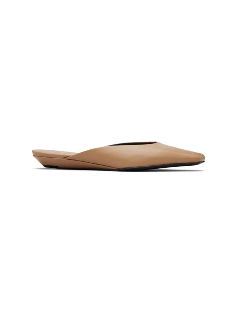 Loulou de Saison Tan Diane Calf Leather Mule Flats