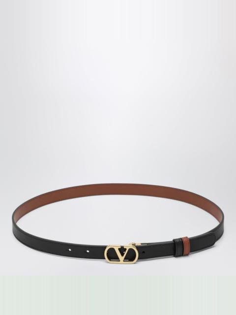 Valentino Black/caramel reversible VLogo Signature belt